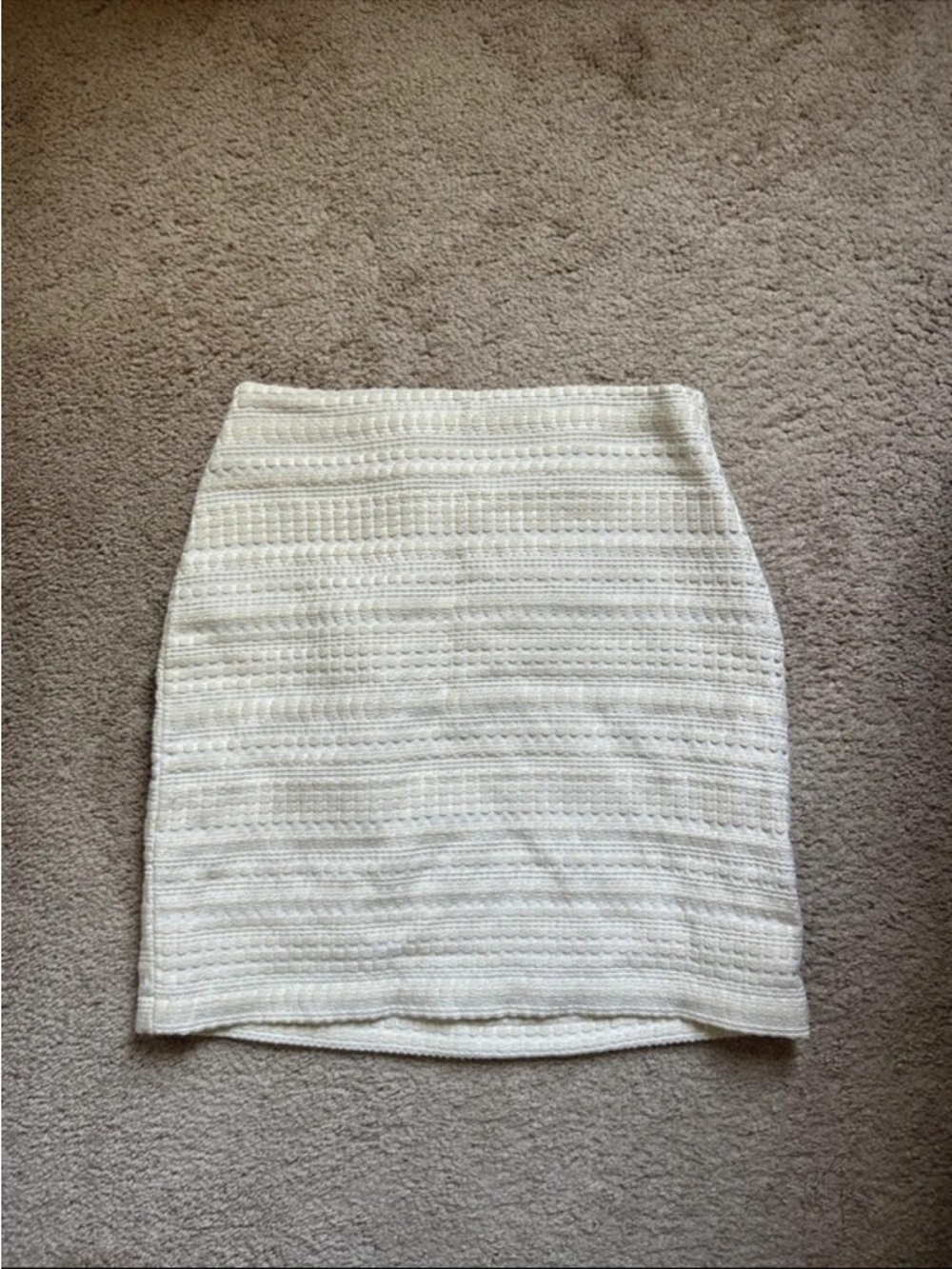 Forever 21 Knitted Cream Mini Skirt